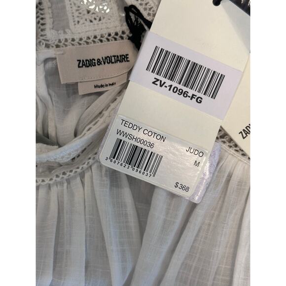 Zadig & Voltaire Teddy Eyelet Trim Blouse Judo M - Picture 16 of 16